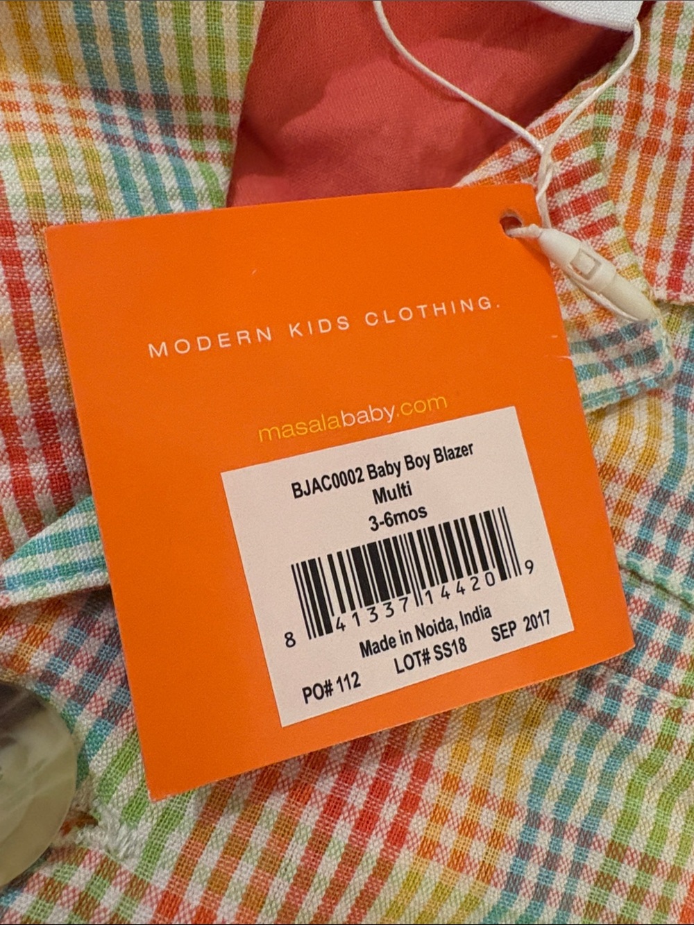 NWT [Masala Baby] Crosby Buttoned Blazer Multi-Color Plaid Baby/Toddler 3-6M - Picture 16 of 16